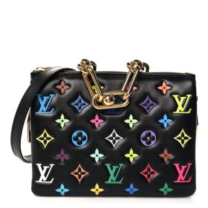 Louis Vuitton LV X TM Lambskin Embossed Monogram Coussin BB Black Multicolor