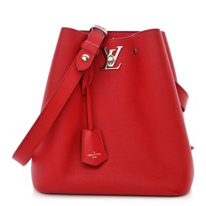 Louis Vuitton Calfskin Lockme Bucket Rubis