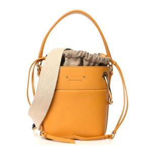 Chloe Smooth Calfskin Small Roy Bucket Bag Burning Camel