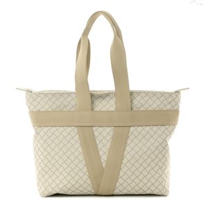 Bottega Veneta Intreccio Rubber East West Tote White
