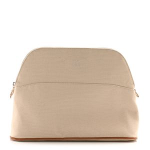 Hermes Cotton Canvas Bolide Travel Cosmetic Pouch Natural