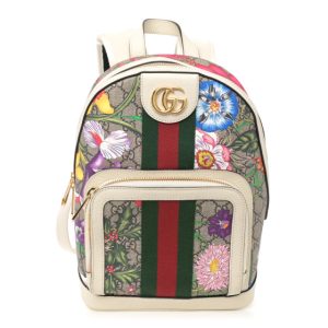 Gucci GG Supreme Monogram Flora Web Small Ophidia Day Backpack White