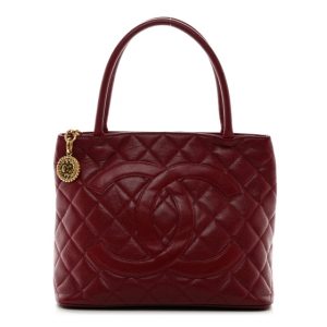 Chanel Caviar Quilted Medallion Tote Red