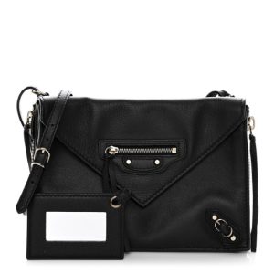 Balenciaga Veau Papier Triple XS Zip Around Crossbody Black