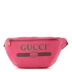 Gucci Grained Calfskin Logo Belt Bag Pink