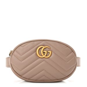 Gucci Calfskin Matelasse GG Marmont Belt Bag 95 38 Porcelain Rose