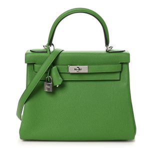 Hermes Togo Kelly Retourne 28 Vert Yucca