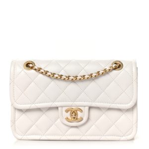 Chanel Caviar Quilted Medium Sweet Classic Flap White