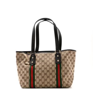 Gucci Monogram Medium Jolicoeur Tote Dark Brown