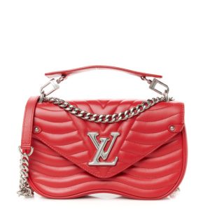 Louis Vuitton Calfskin New Wave Chain MM Ecarlate