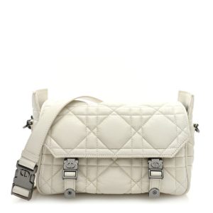 Christian Dior Calfskin Macrocannage Small Diorcamp Messenger Latte