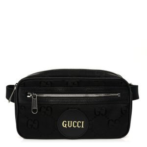 Gucci Econyl Nylon Monogram Off The Grid Belt Bag Black