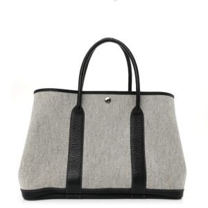 Hermes Buffle Skipper Toile Garden Party 36 MM Tote Black