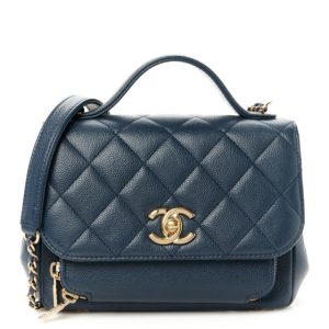 Chanel Caviar Quilted Small Business Affinity Flap Navy