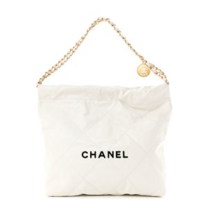 Chanel Shiny Calfskin Quilted Small Chanel 22 White