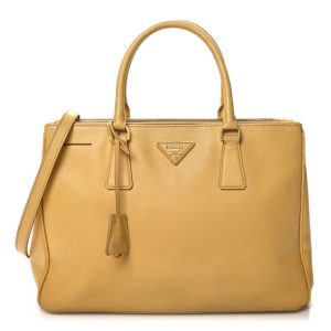 Prada Saffiano Medium Galleria Double Zip Tote Ginestra