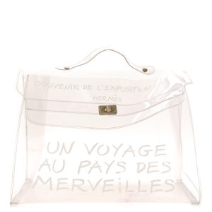 Hermes Vinyl Souvenir De L'Exposition Kelly Transparent