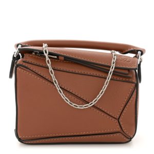Loewe Calfskin Nano Puzzle Bag Tan