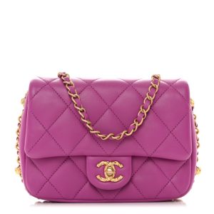 Chanel Lambskin Quilted CC Small Dynasty Flap Purple