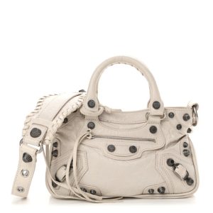 Balenciaga Agneau Arena Neo Cagole Mini Handbag White