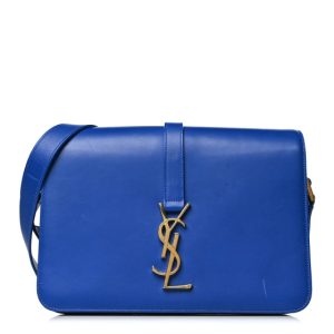 Saint Laurent Smooth Calfskin Medium Classic Monogram Universite Bag Royal Blue