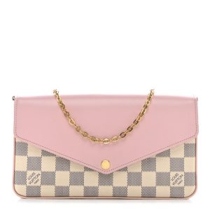 Louis Vuitton Damier Azur Calfskin Pochette Felicie Eau De Rose