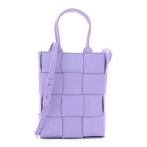 Bottega Veneta Lambskin Maxi Intrecciato North South Cassette Tote Wisteria