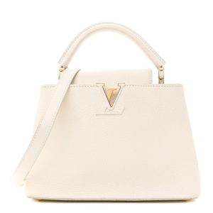 Louis Vuitton Taurillon Capucines BB Blanc Casse