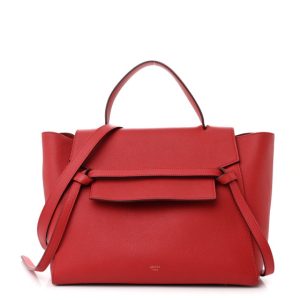 Celine Grained Calfskin Mini Belt Bag Coquelicot