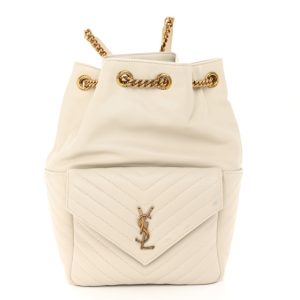 Saint Laurent Lambskin Matelasse Monogram Joe Backpack Cream