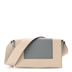 Celine Shiny Smooth Calfskin Medium Frame Shoulder Bag Grege Storm