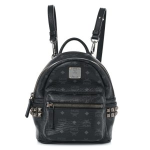MCM Visetos Side Stud X-Mini Stark Bebe Boo Backpack Black