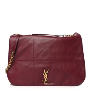 Saint Laurent Lambskin Matelasse Monogram Maxi Jamie 4.3 New Dark Bordeaux