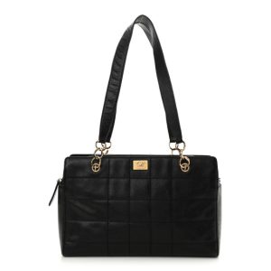Chanel Caviar Stitched Chocolate Bar Shopping Black