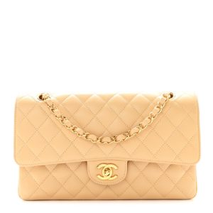 Chanel Caviar Quilted Medium Double Flap Beige
