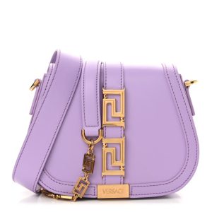 Versace Calfskin Small Greca Goddess Shoulder Bag Lilac