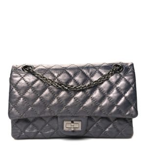 Chanel Metallic Aged Calfskin 2.55 Reissue 225 Flap Dark Silver