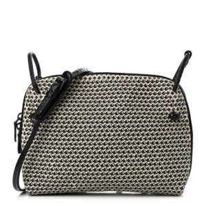 Bottega Veneta Nappa Ayers Cravaterria Intrecciato Nodini Bag Off White Black