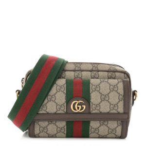 Gucci GG Supreme Monogram Web Mini Ophidia Bag Beige Ebony