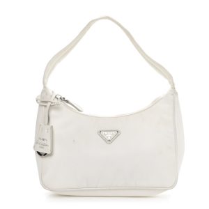 Prada Tessuto Nylon Mini Re-Edition 2000 Bag White