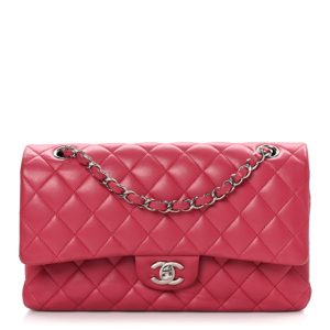 Chanel Lambskin Quilted Medium Double Flap Pink