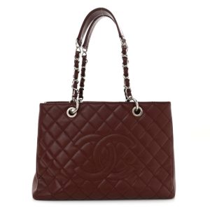 Chanel Caviar Quilted Grand Shopping Tote GST Dark Burgundy