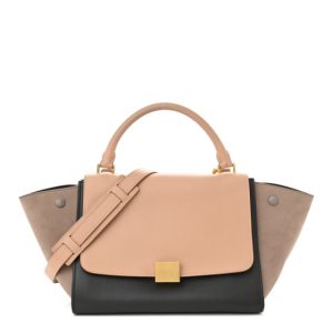 Celine Smooth Calfskin Nubuck Small Tri-Color Trapeze Nude