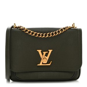 Louis Vuitton Grained Calfskin Lockme Chain Bag PM Kaki