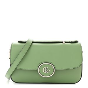Gucci Calfskin Petite GG Mini Shoulder Bag Light Green