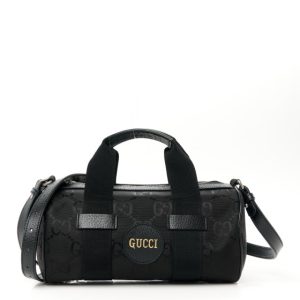 Gucci Econyl Nylon Monogram Off The Grid Boston Bag Black