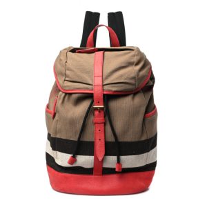 Burberry Canvas Mega Check Drifton Backpack Red