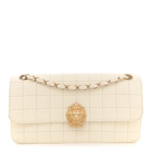 Chanel Lambskin Chocolate Bar Leo Lion Flap White