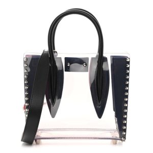 Christian Louboutin PVC Calfskin Spiked Mini Paloma Black