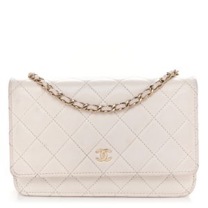 Chanel Caviar Quilted Wallet On Chain WOC White
